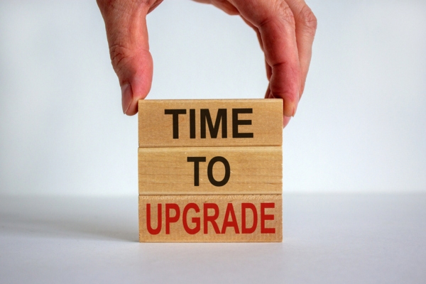 time to upgrade written on wooden bars depicting Replace Aging Propane Equipment
