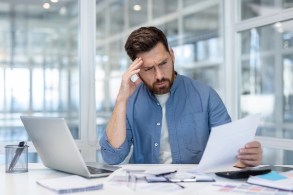 businessman revisiting operating costs due to poor fuel tank conditions