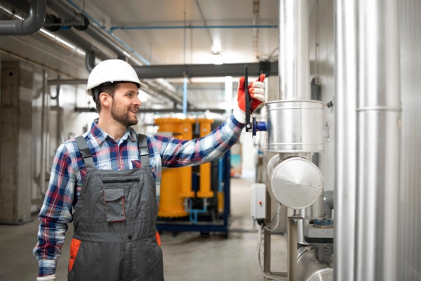 industrial worker Maintaining Propane Systems