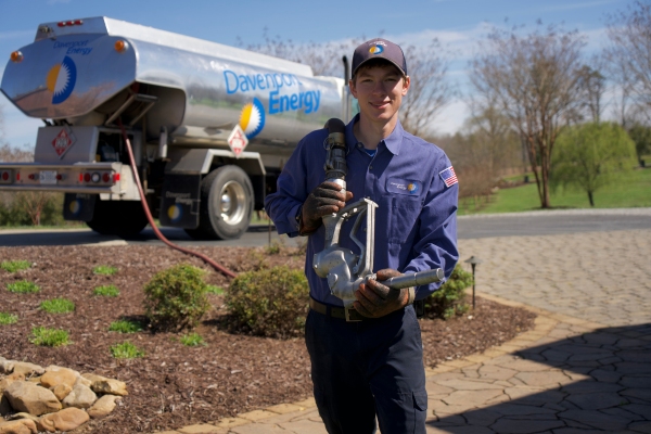 Davenport Energy heating oil delivery driver and truck