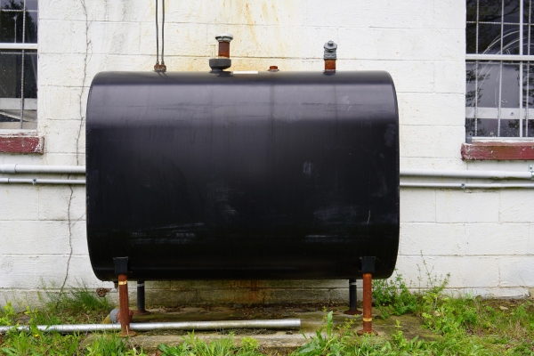 heating oil tank installed outdoors