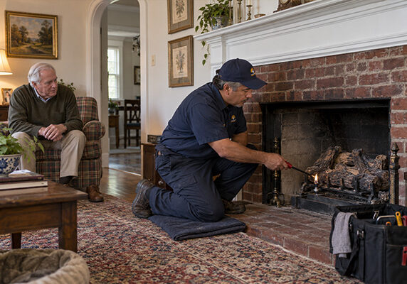 gas log service plan and gas fireplace repair by davenport energy